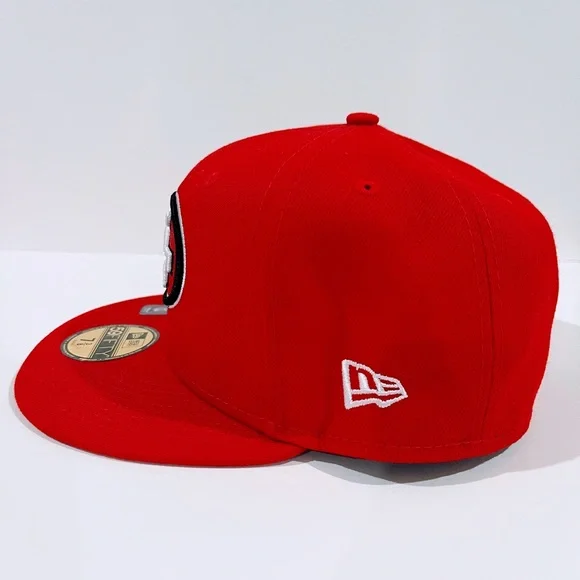 SF 49ERS RED Fitted Hat with THE BAY AREA 49ERS CALI PATCH. Unisex. - Picture 3 of 10